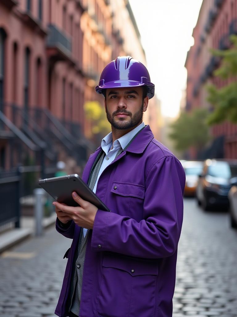 Team member from Elysian Spectrum providing service on a New York street